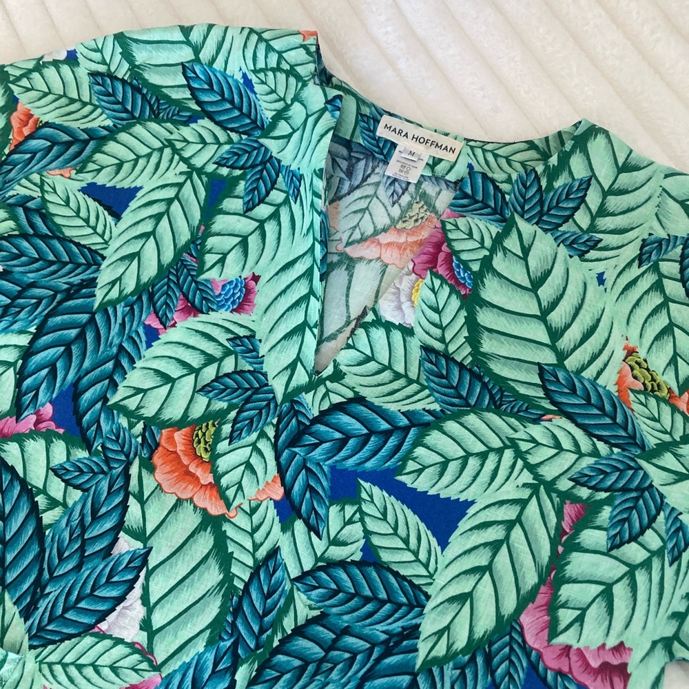 Mara Hoffman Tropical Leaf Linen Cover Up